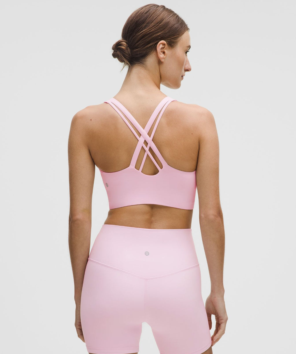 lululemon Energy High-Neck Longline Bra Evolve *Medium Support, B-D Cups Blissful Pink