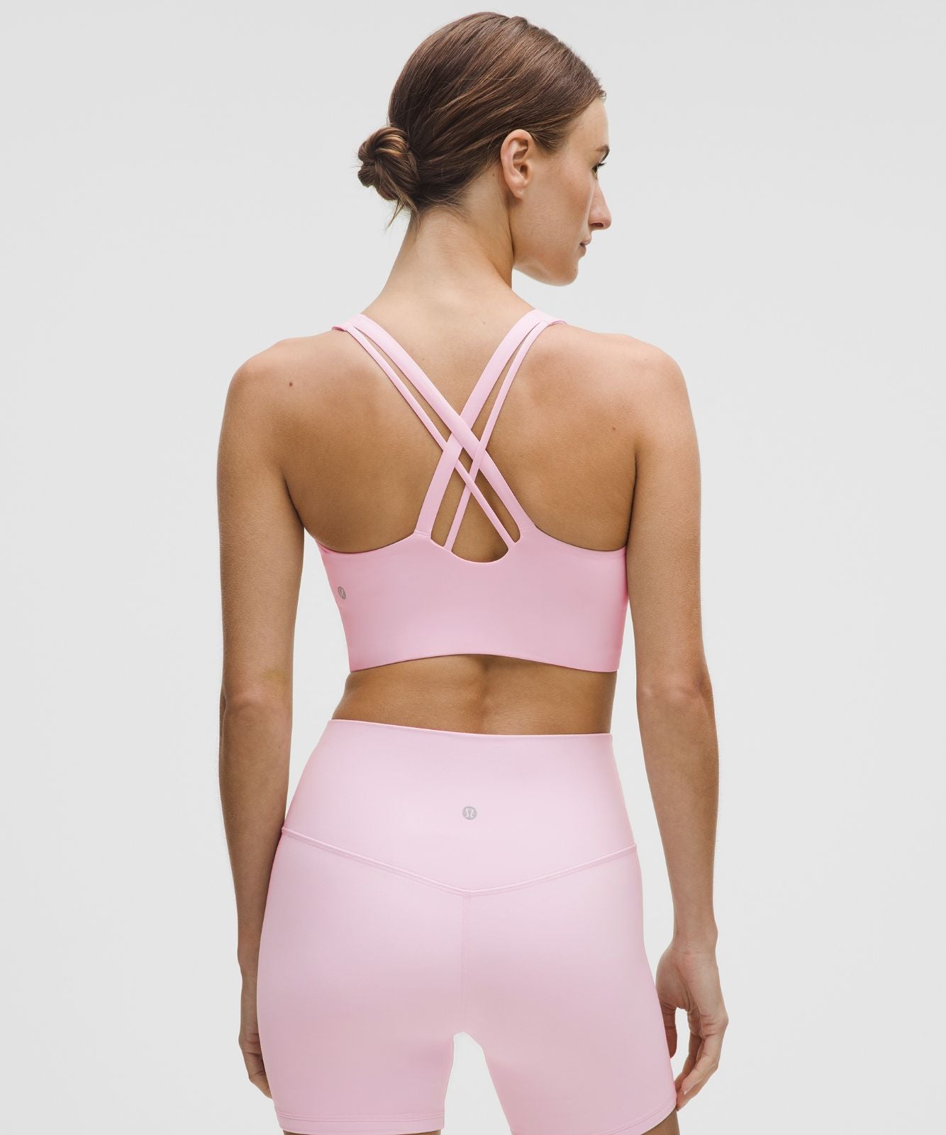 lululemon Energy High-Neck Longline Bra Evolve *Medium Support, B-D Cups Blissful Pink