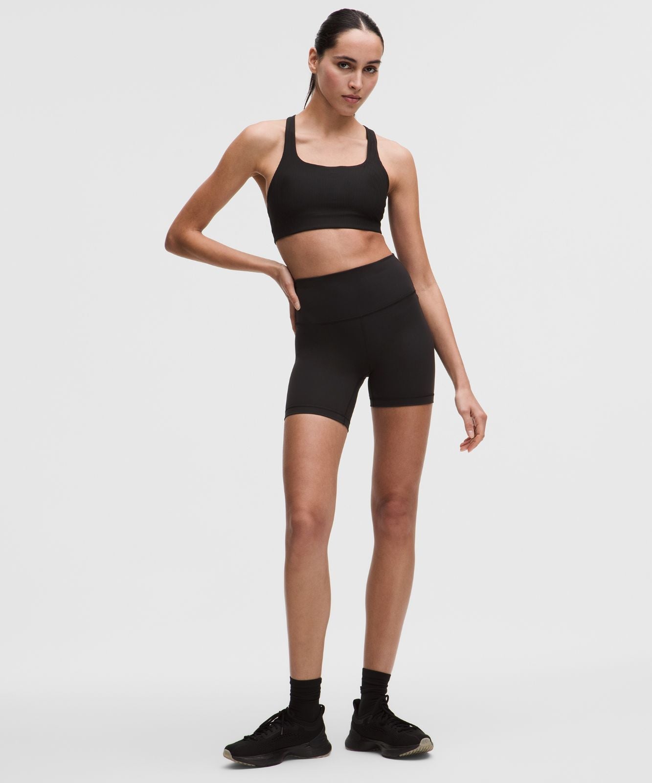 All-Time Hero Ribbed Sports Bra *Medium Support, B/C Cup Black