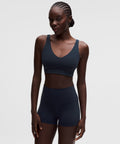 lululemon Focuser V-Neck Bra *Light Support, A/B Cup True Navy