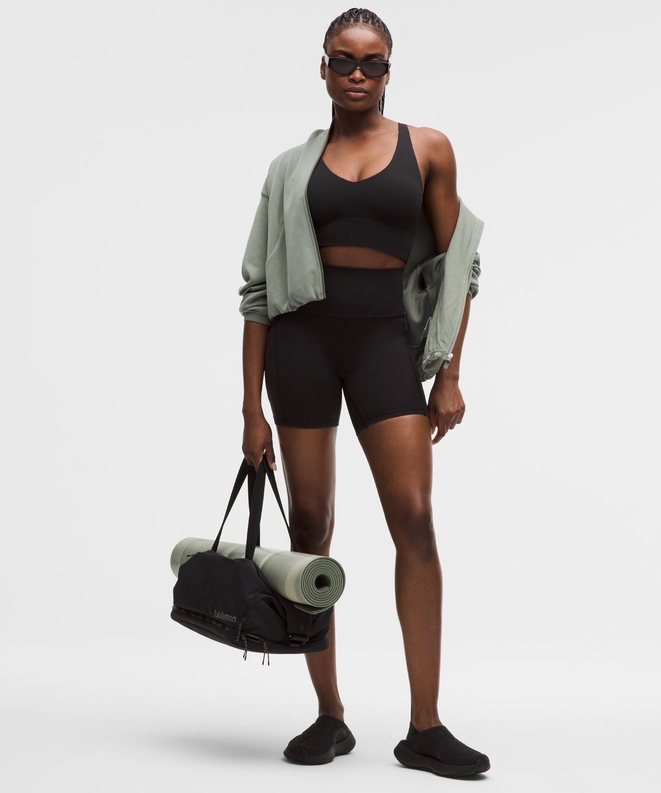 lululemon Focuser V-Neck Bra *Light Support, C/D Cup Black