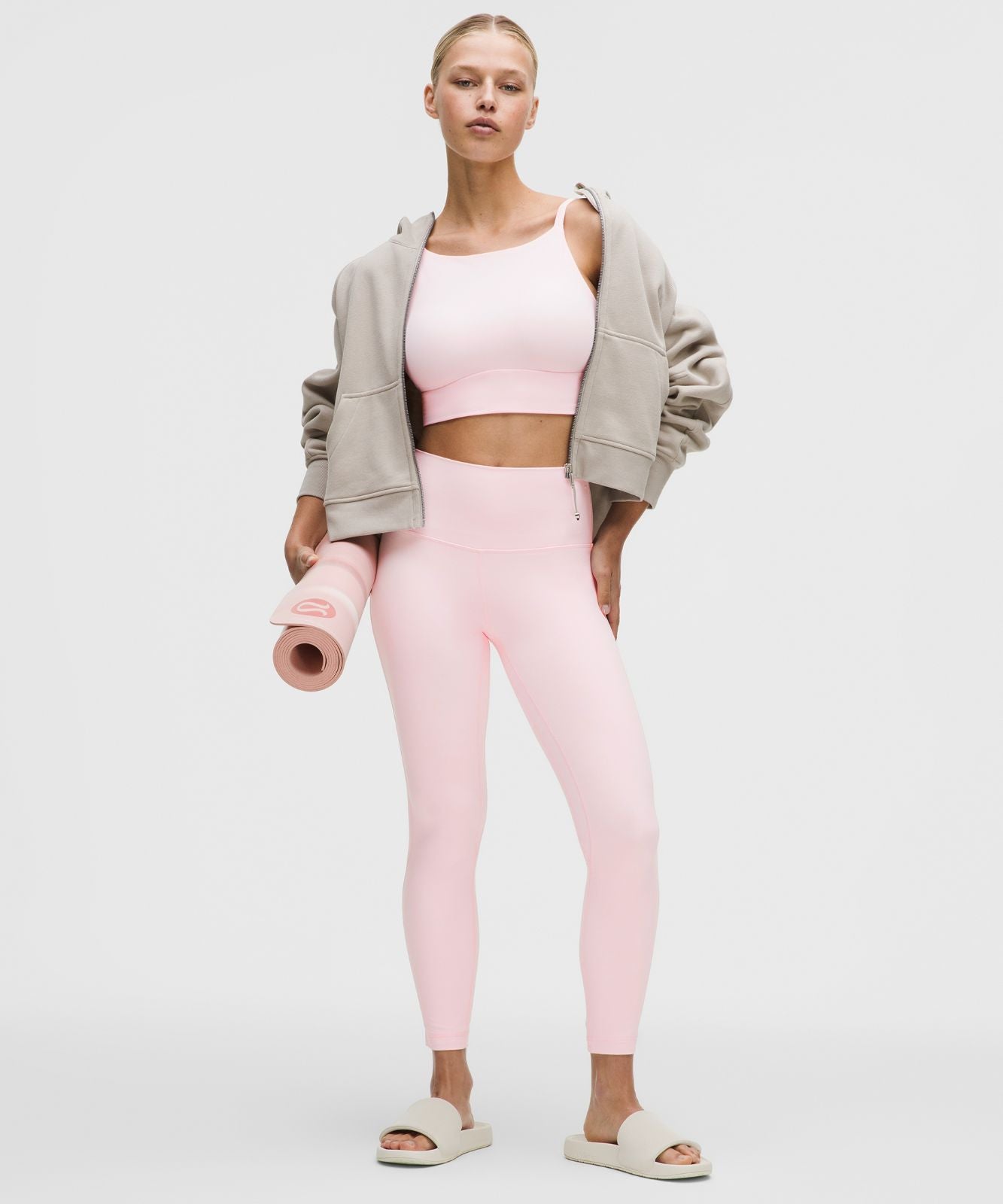 lululemon Focuser High-Neck Bra *Light Support, C/D Cup Pink Pearl