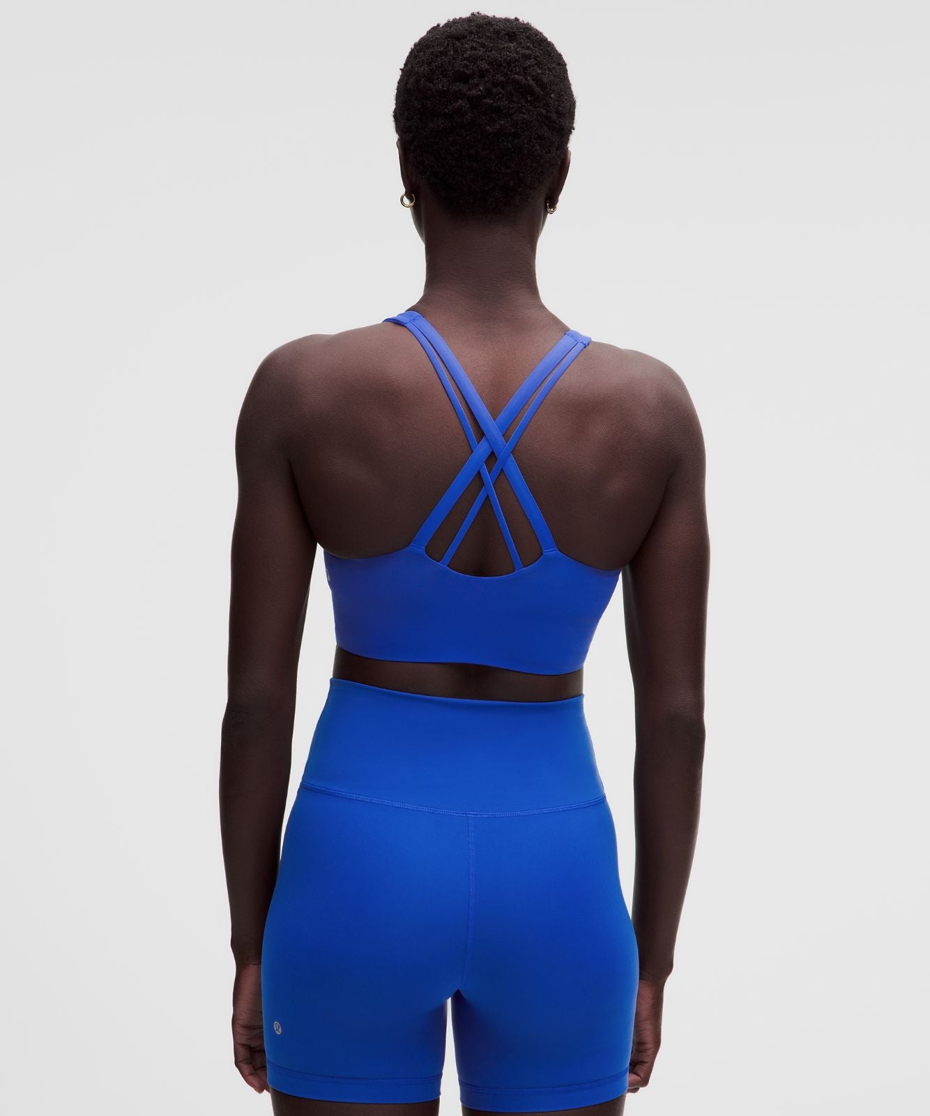 lululemon Energy High-Neck Longline Bra Medium Support, B–D Cups Evolve *Wordmark Beach Ball Blue