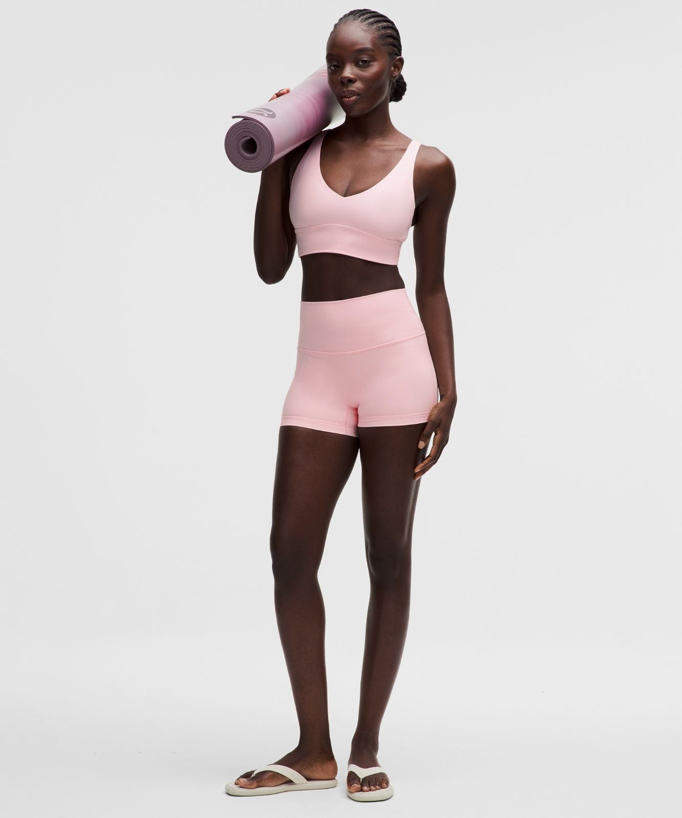 lululemon Focuser V-Neck Bra *Light Support, A/B Cup Pink Pearl