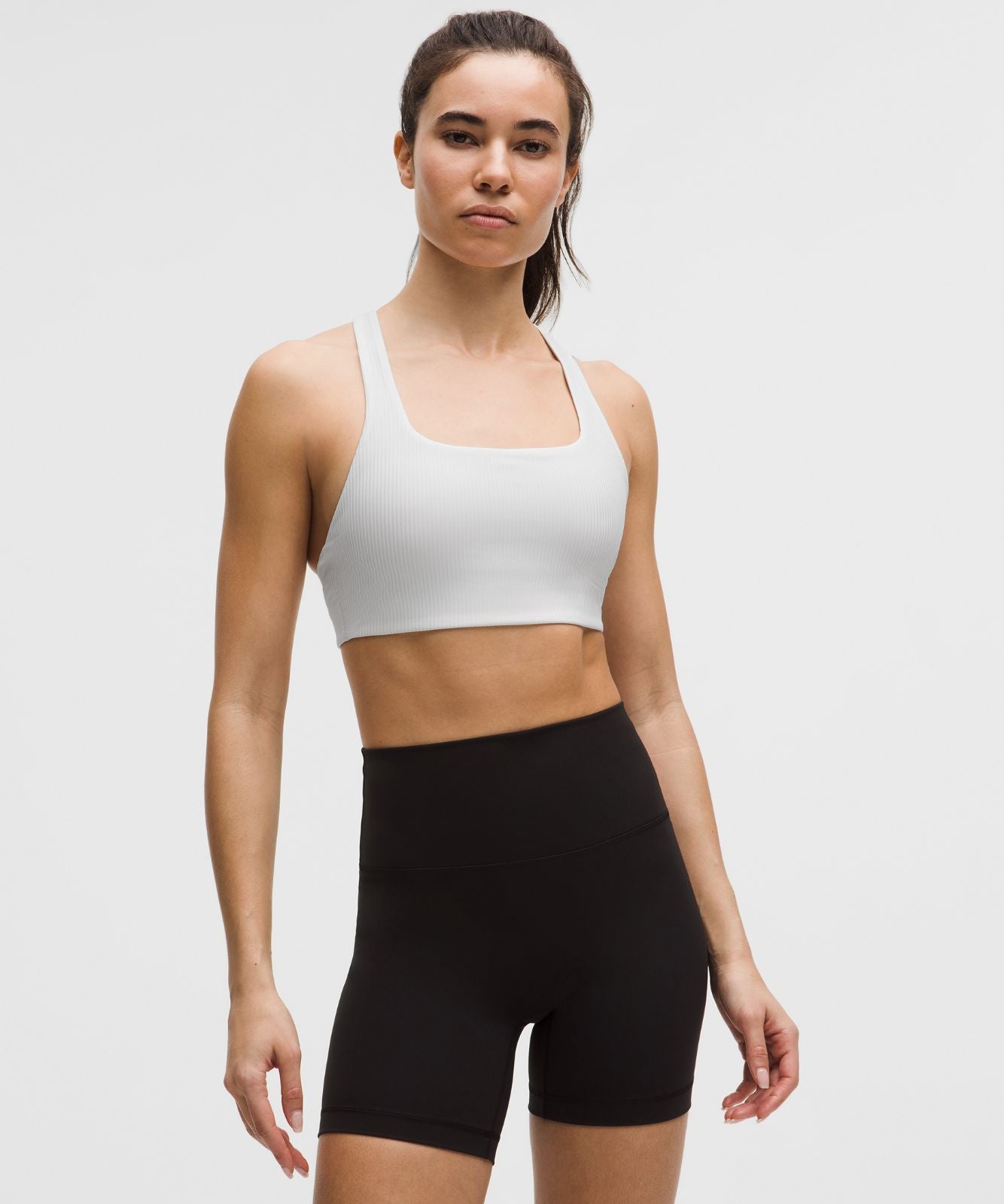 All-Time Hero Ribbed Sports Bra *Medium Support, B/C Cup White