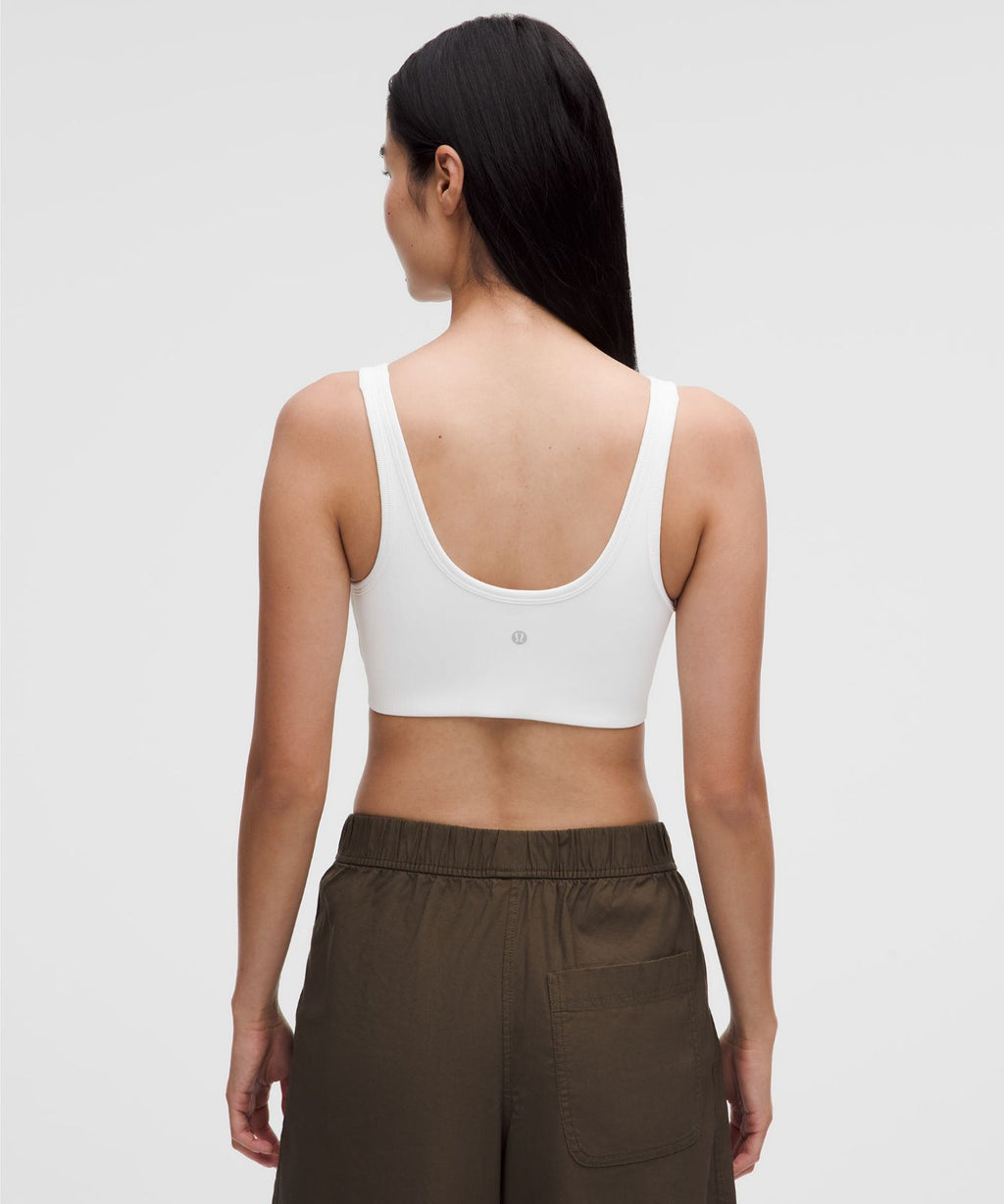Nulu Ribbed Scoop-Neck Bra *Light Support, B/C Cup White