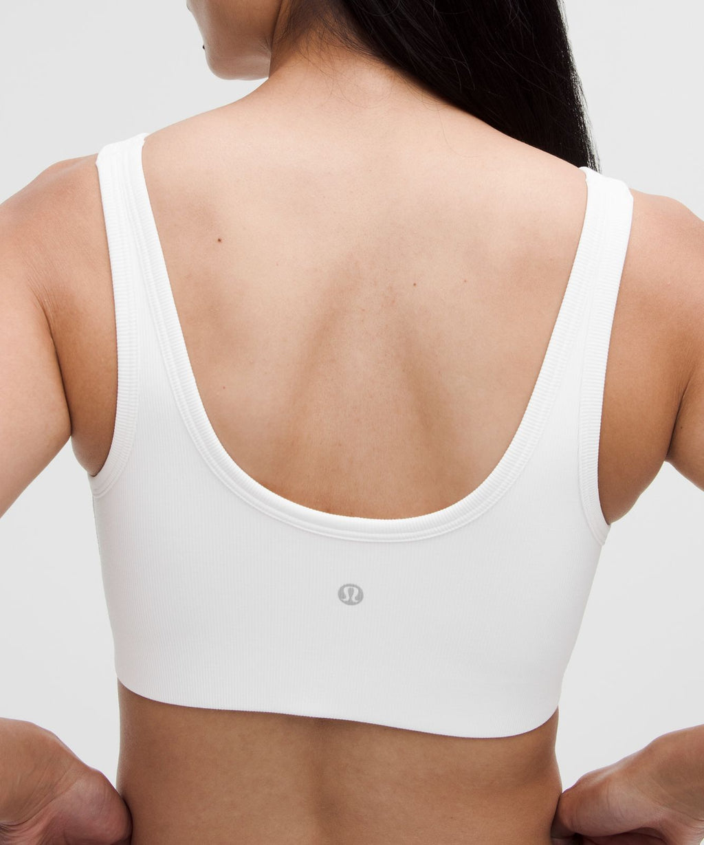 Nulu Ribbed Scoop-Neck Bra *Light Support, B/C Cup White