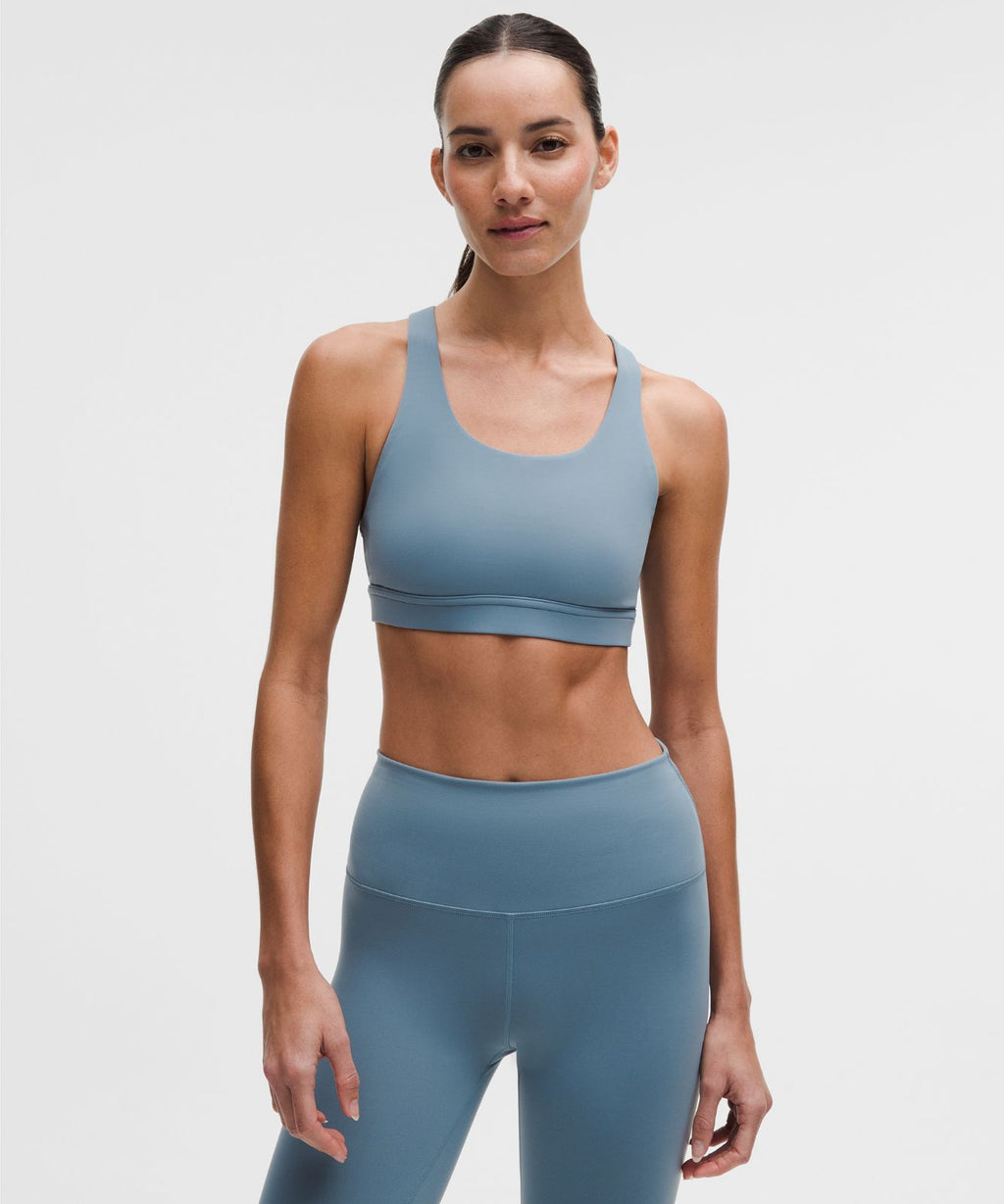 Wunder Train Mesh-Back Bra *Medium Support, B/C Cup Steel Blue