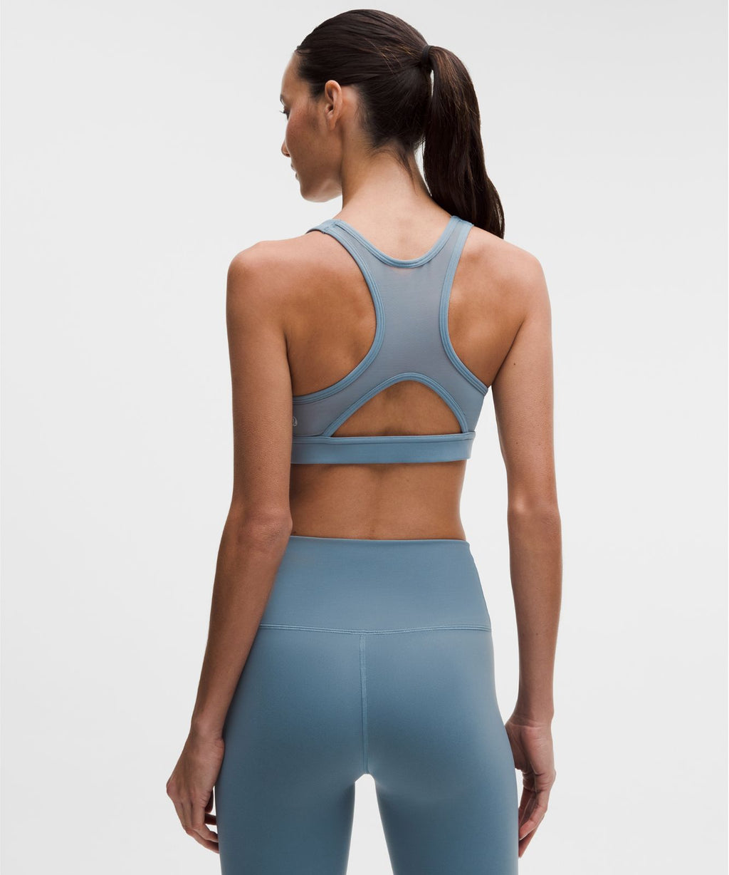 Wunder Train Mesh-Back Bra *Medium Support, B/C Cup Steel Blue