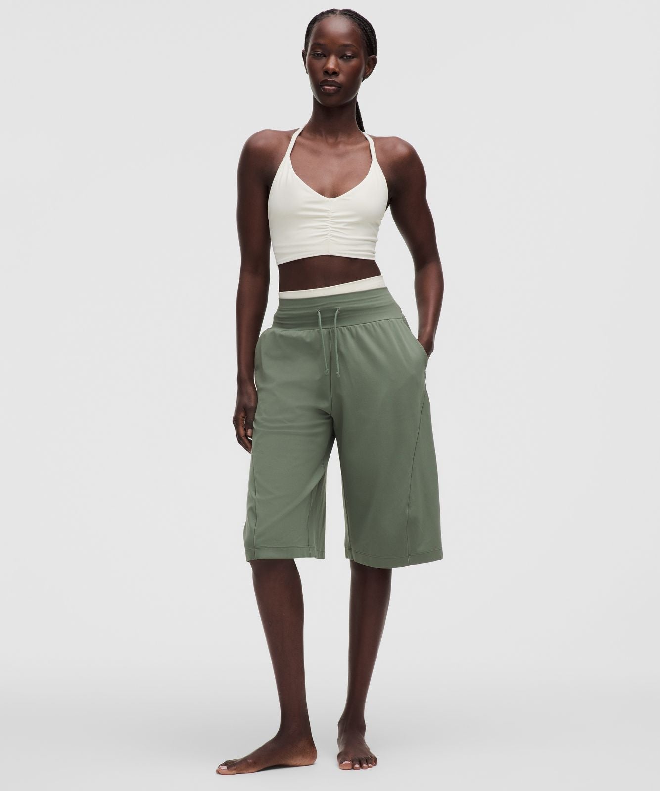 Flow Y Ruched Bra *Light Support, B/C Cup Light Ivory
