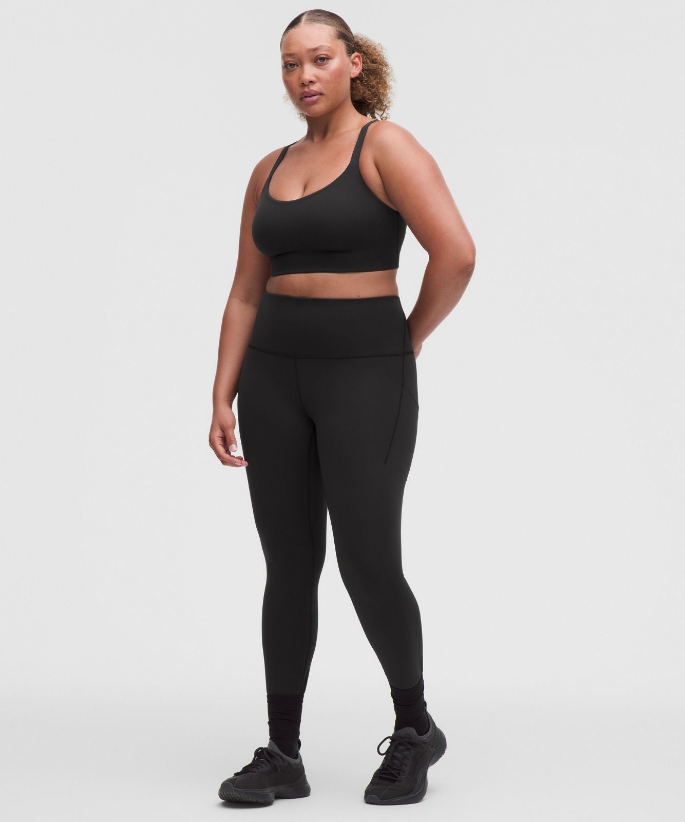 Wunder Train Strappy Racer Bra *DDD/G Cup Black