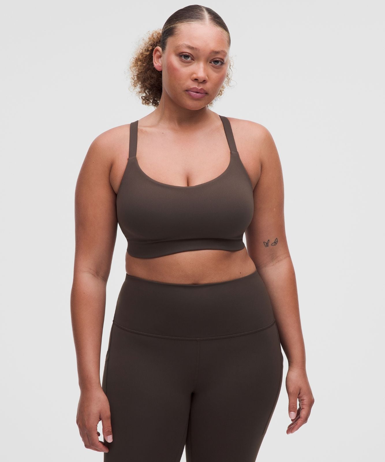 Wunder Train Strappy Racer Bra *DDD/G Cup Mahogany Muse