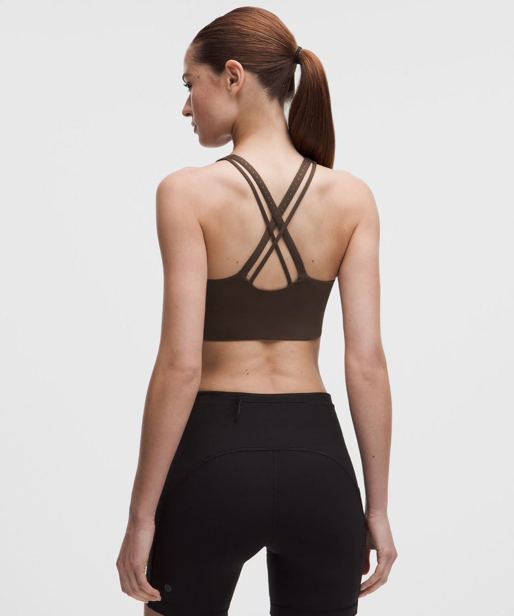 lululemon Energy Longline Bra with Storage Evolve *Medium Support, B/C Cup Walnut Crunch
