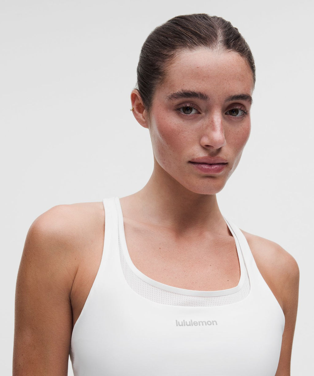 lululemon Energy Longline Bra with Storage Evolve *Medium Support, B/C Cup White