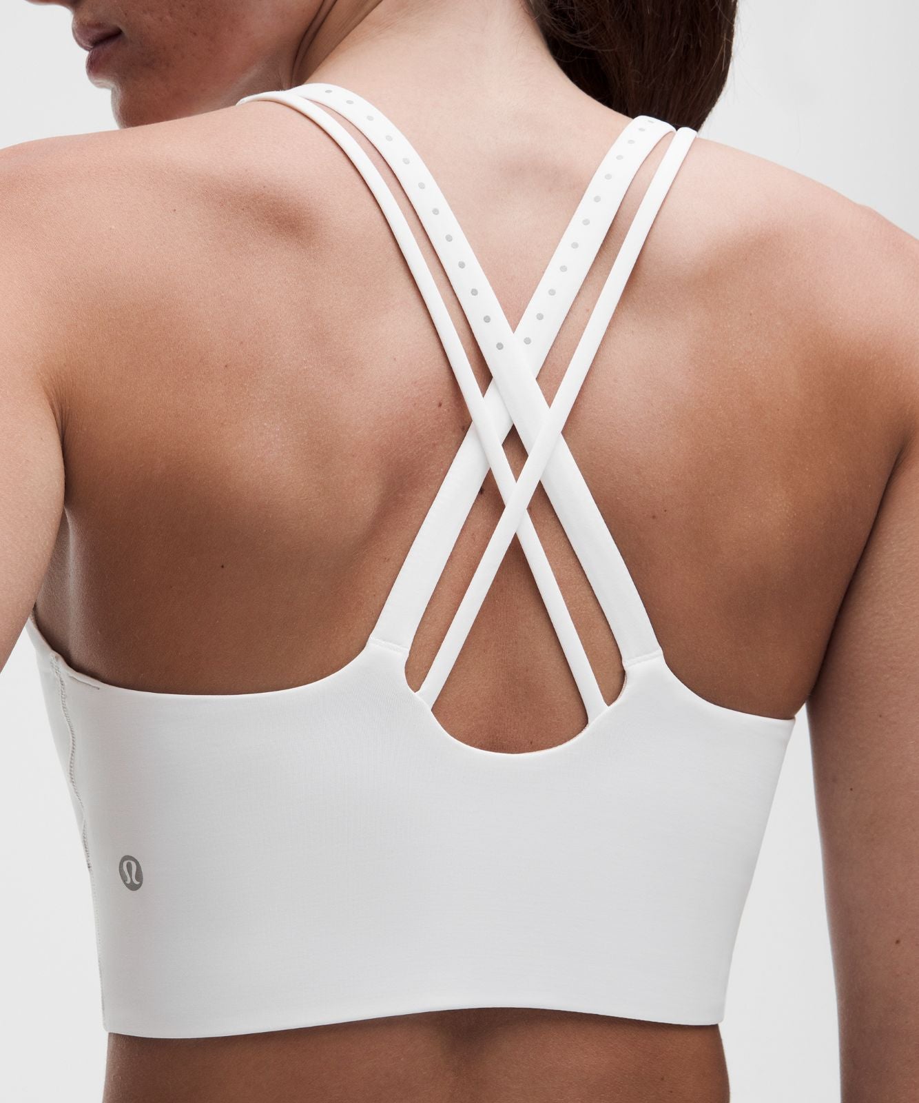 lululemon Energy Longline Bra with Storage Evolve *Medium Support, B/C Cup White