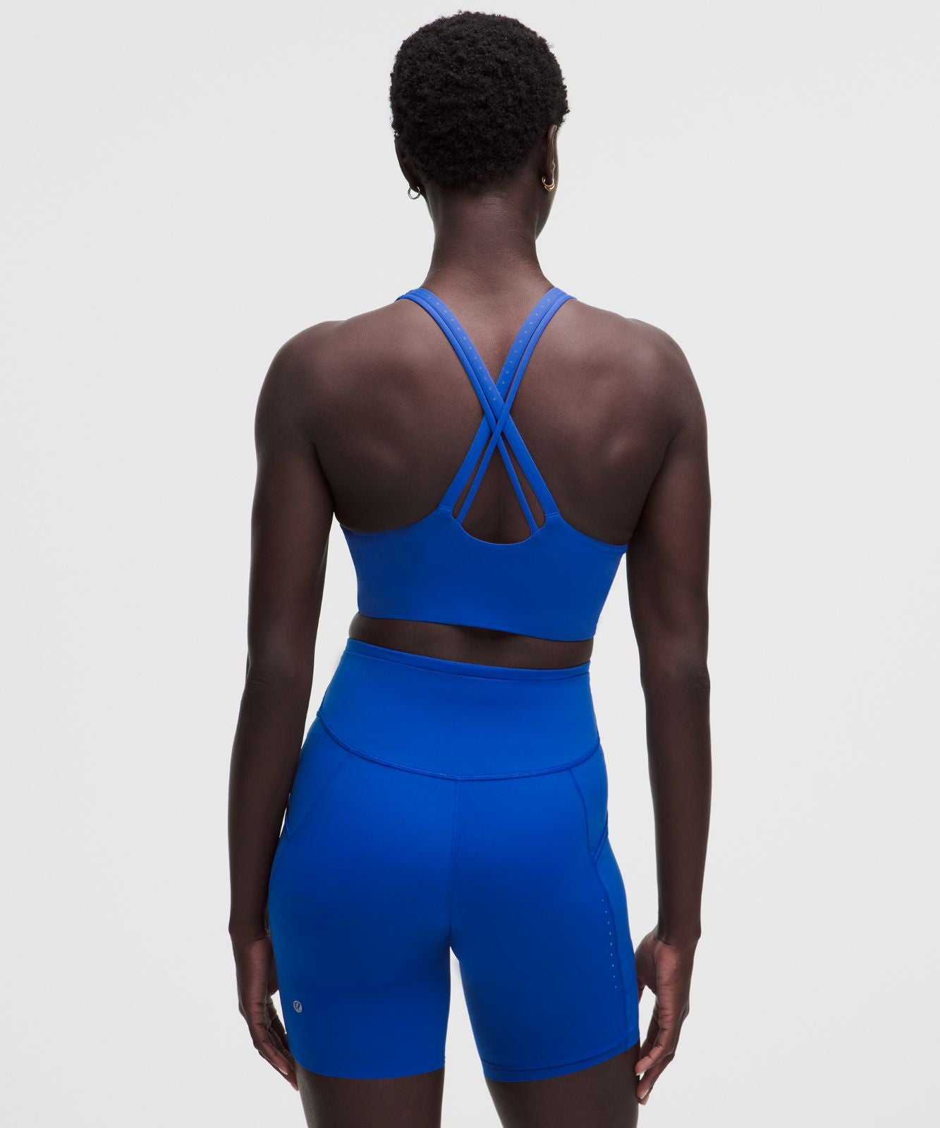 lululemon Energy Longline Bra with Storage Evolve *Medium Support, B/C Cup Beach Ball Blue