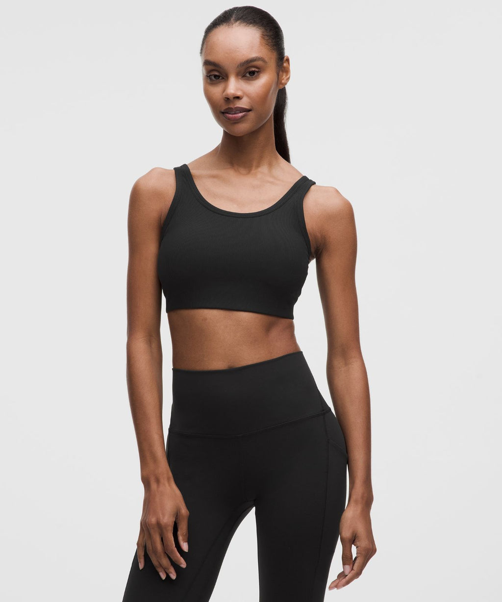 Nulu Ribbed Scoop-Neck Bra *Light Support, B/C Cup Black