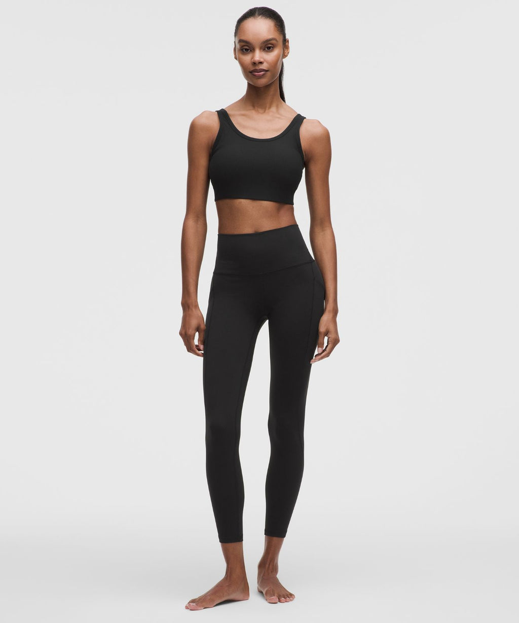 Nulu Ribbed Scoop-Neck Bra *Light Support, B/C Cup Black