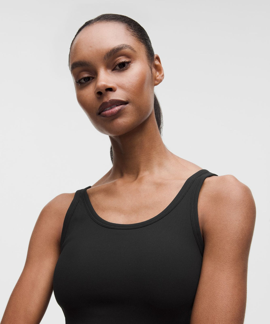 Nulu Ribbed Scoop-Neck Bra *Light Support, B/C Cup Black