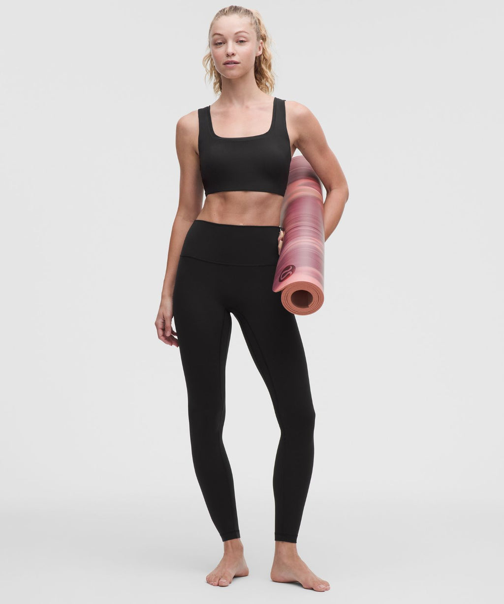 Bend This Ribbed Square-Neck Racerback Bra *Light Support, A-C Cups Black