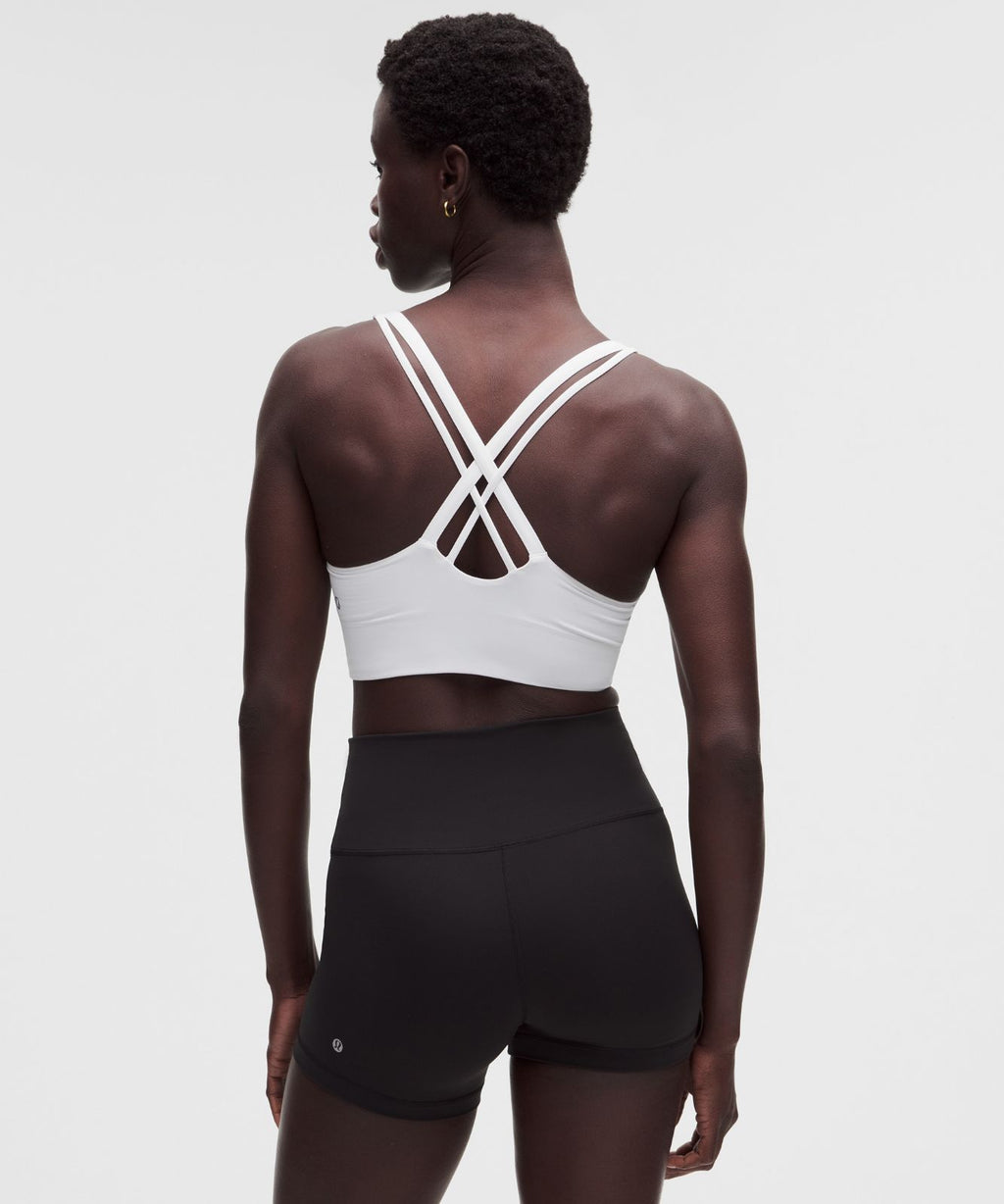 lululemon Energy Longline Bra Medium Support, B-D Cups *Evolve White