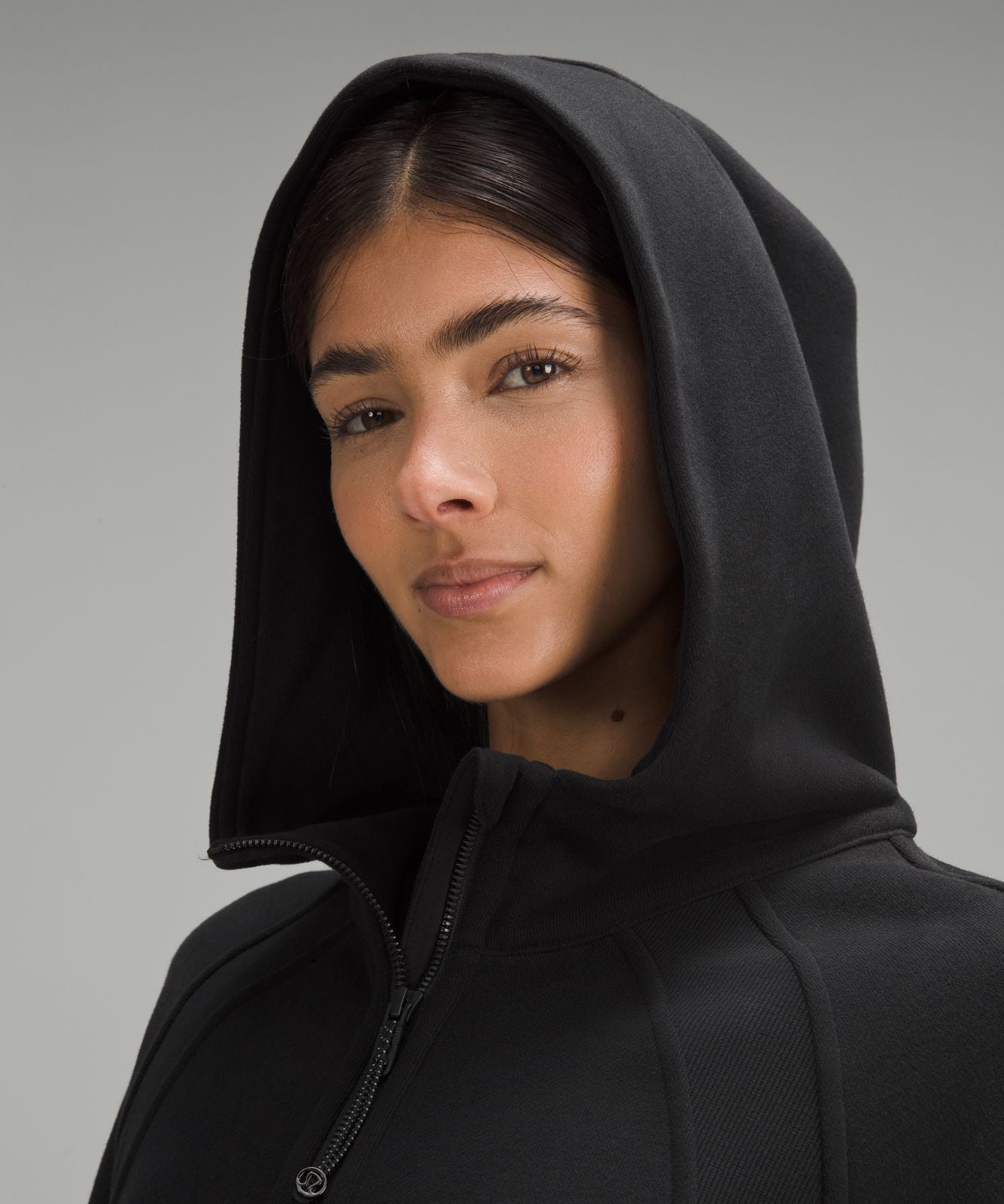 Scuba Oversized Half-Zip Hoodie Black