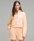 Scuba Oversized Half-Zip Hoodie Peach Bellini