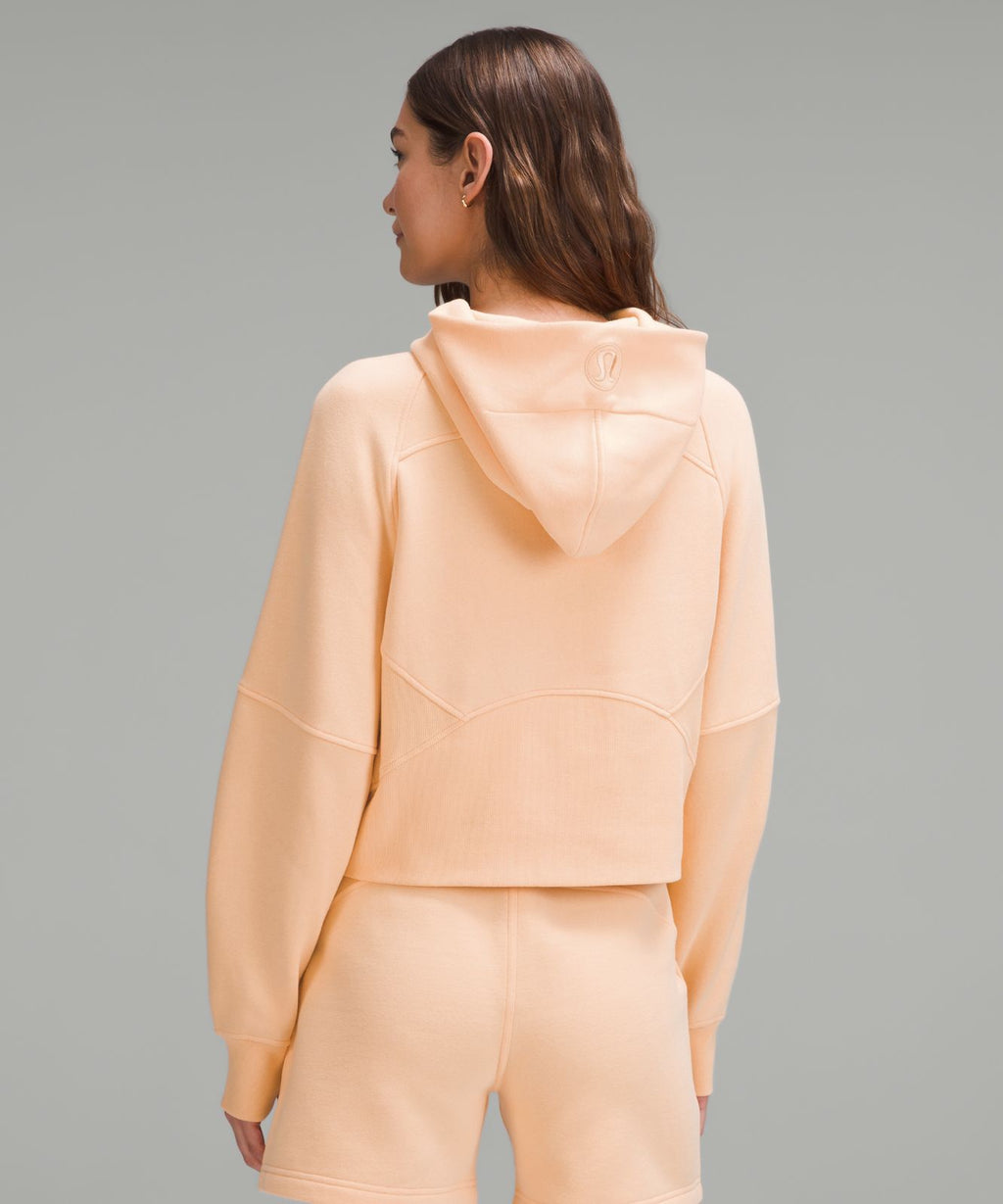 Scuba Oversized Half-Zip Hoodie Peach Bellini