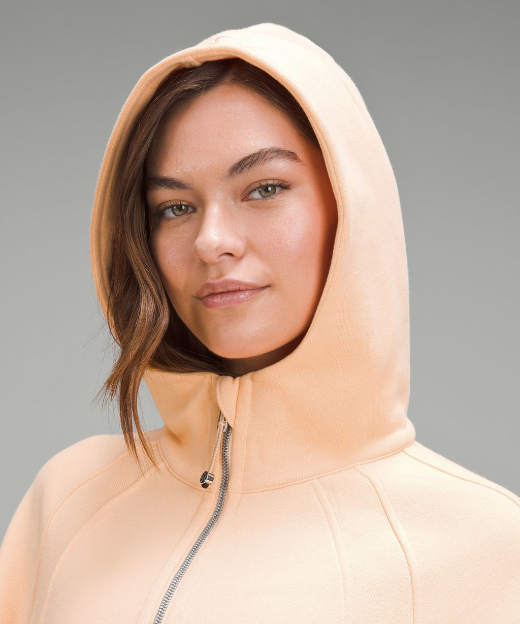 Scuba Oversized Half-Zip Hoodie Peach Bellini