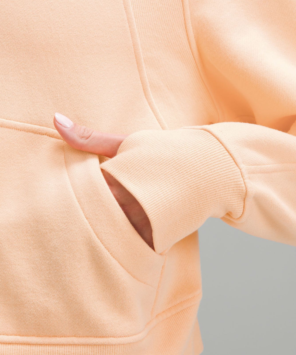 Scuba Oversized Half-Zip Hoodie Peach Bellini