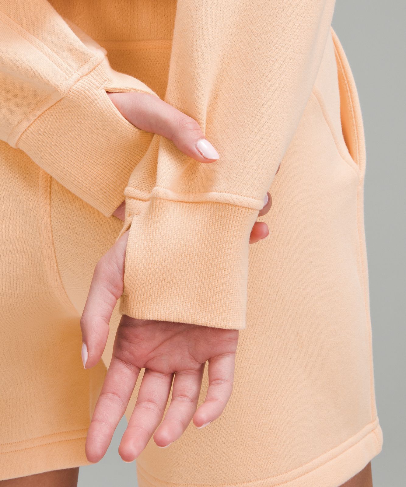 Scuba Oversized Half-Zip Hoodie Peach Bellini