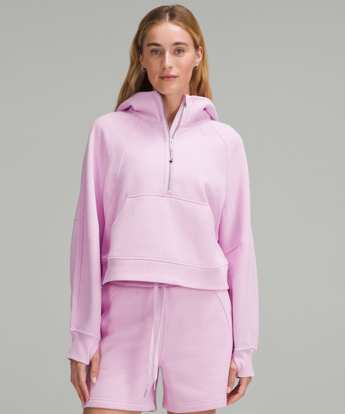 Scuba Oversized Half-Zip Hoodie Vitapink