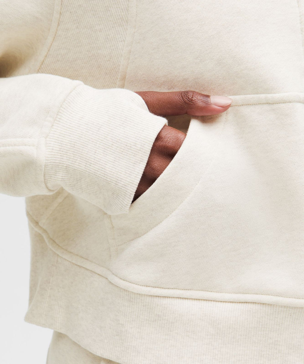 Scuba Oversized Half-Zip Hoodie Heathered Bone/Gold