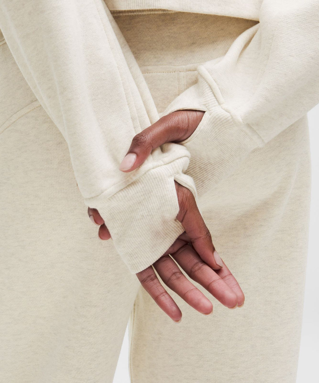 Scuba Oversized Half-Zip Hoodie Heathered Bone/Gold