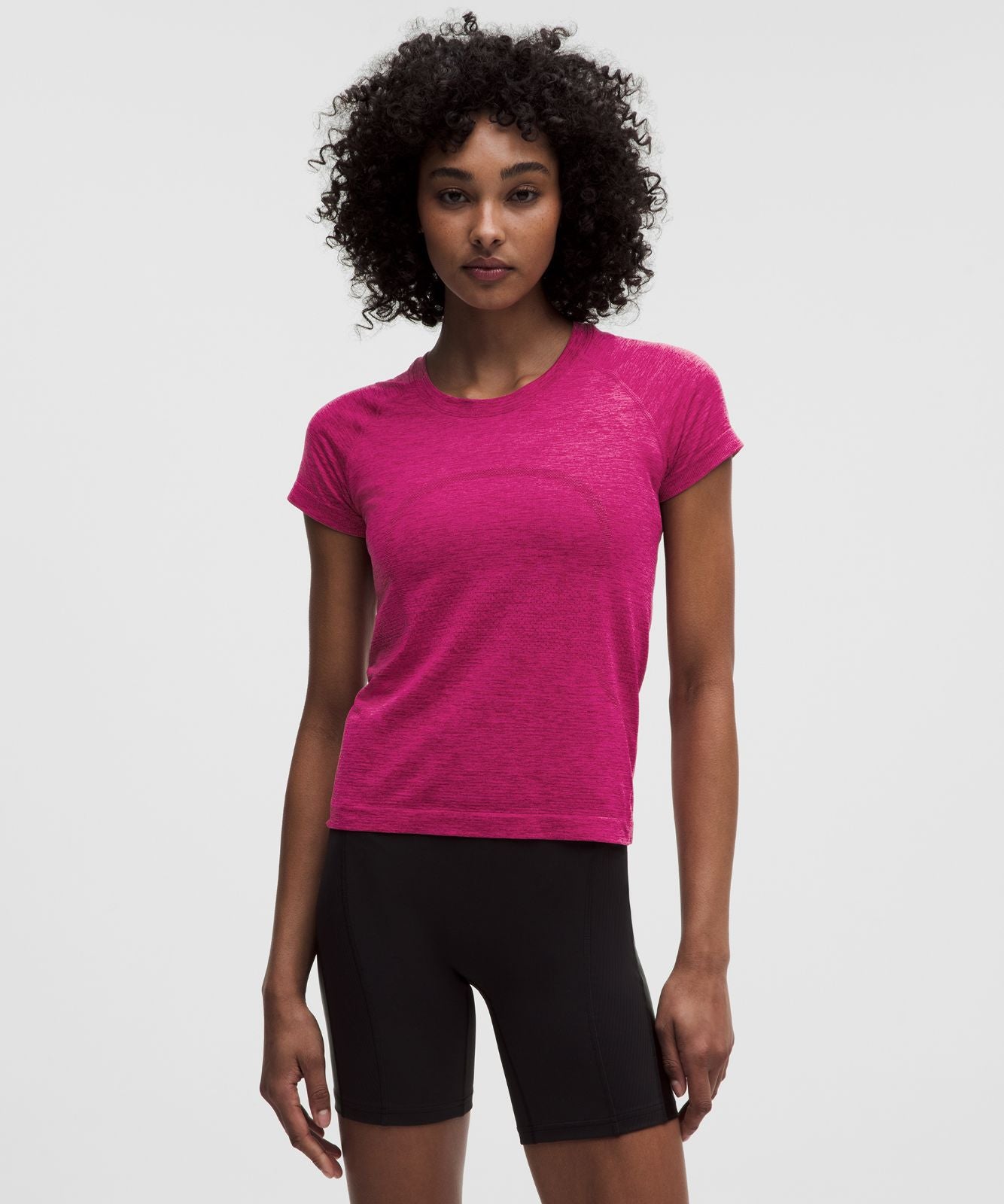 Swiftly Tech Short-Sleeve Shirt 2.0 *Waist Length Raspberry Rave/Flamingo Fun Tone
