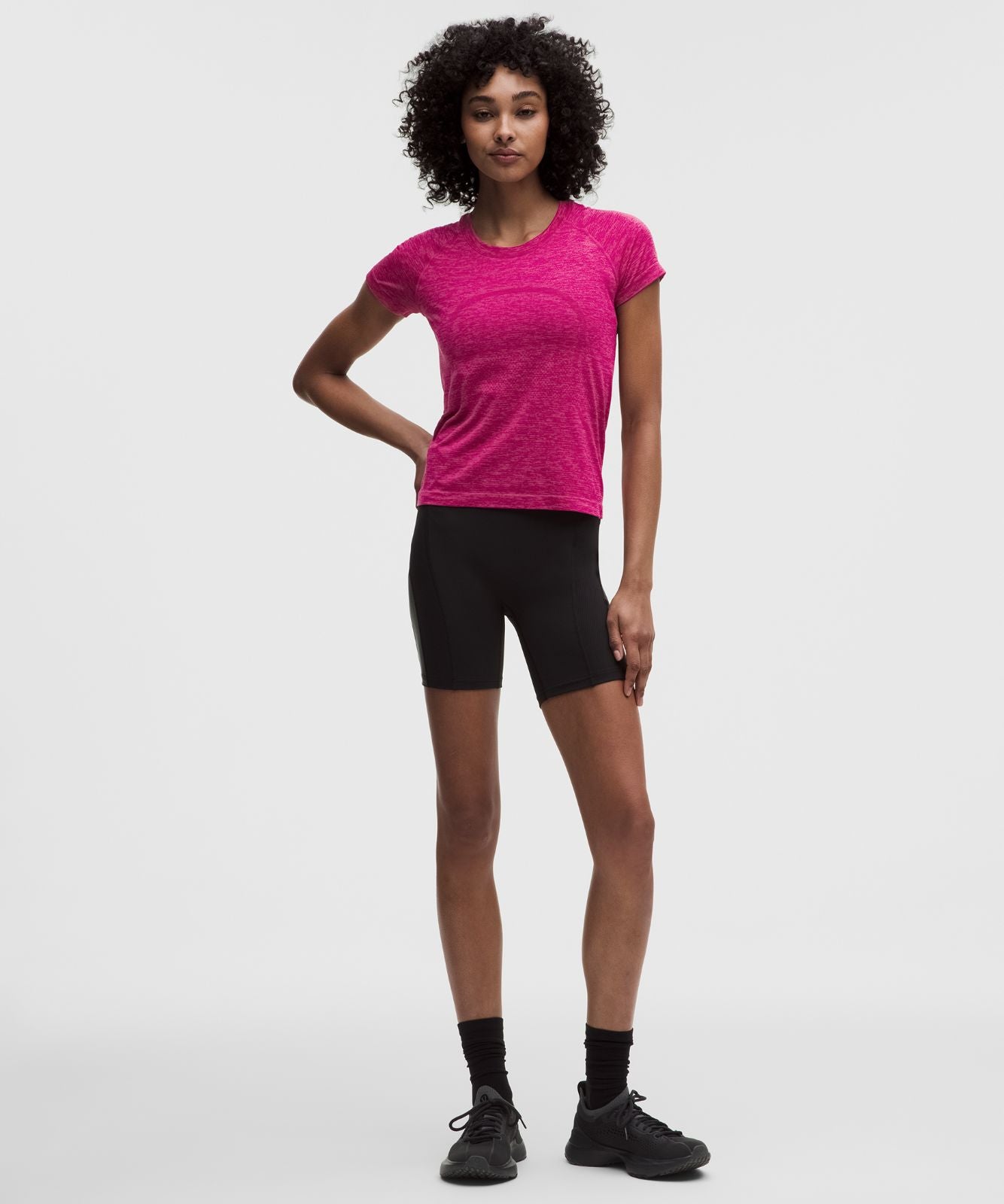 Swiftly Tech Short-Sleeve Shirt 2.0 *Waist Length Raspberry Rave/Flamingo Fun Tone