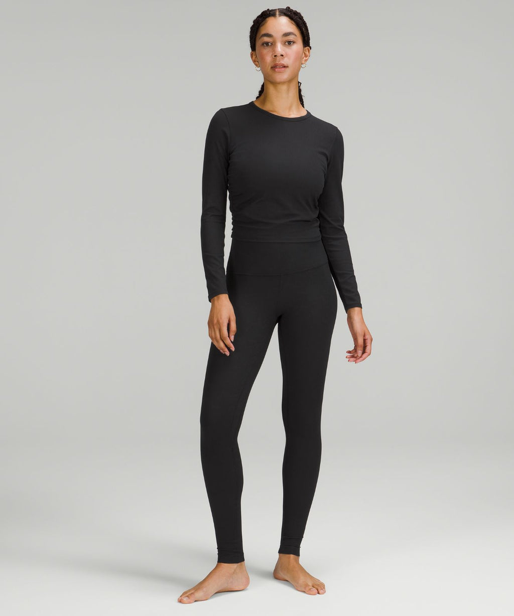 All It Takes Ribbed Nulu Long-Sleeve Shirt Black