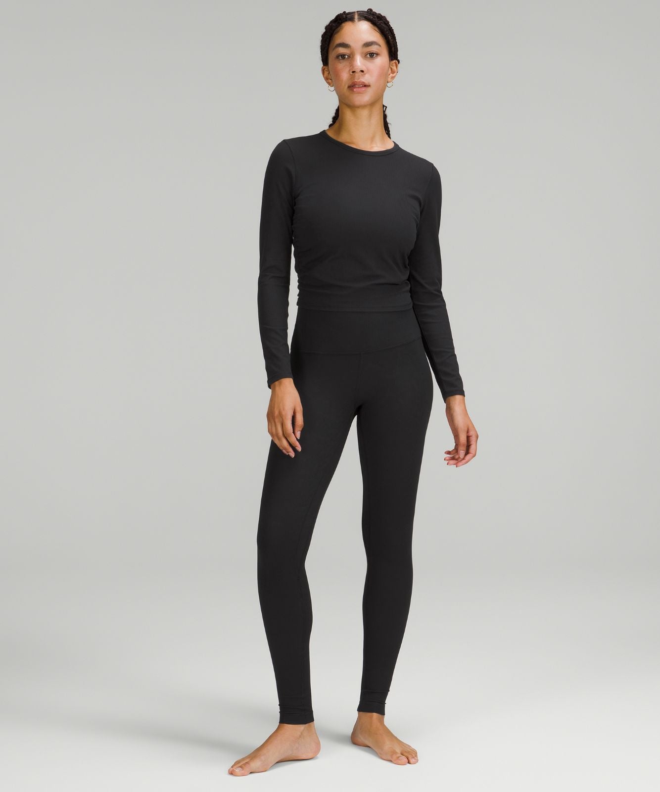 All It Takes Ribbed Nulu Long-Sleeve Shirt Black