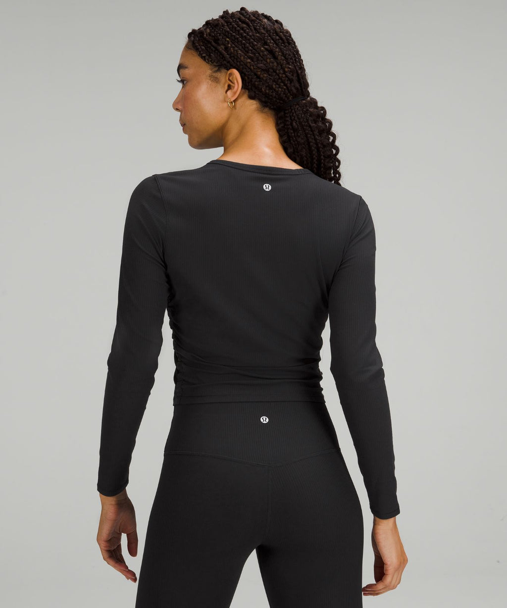 All It Takes Ribbed Nulu Long-Sleeve Shirt Black