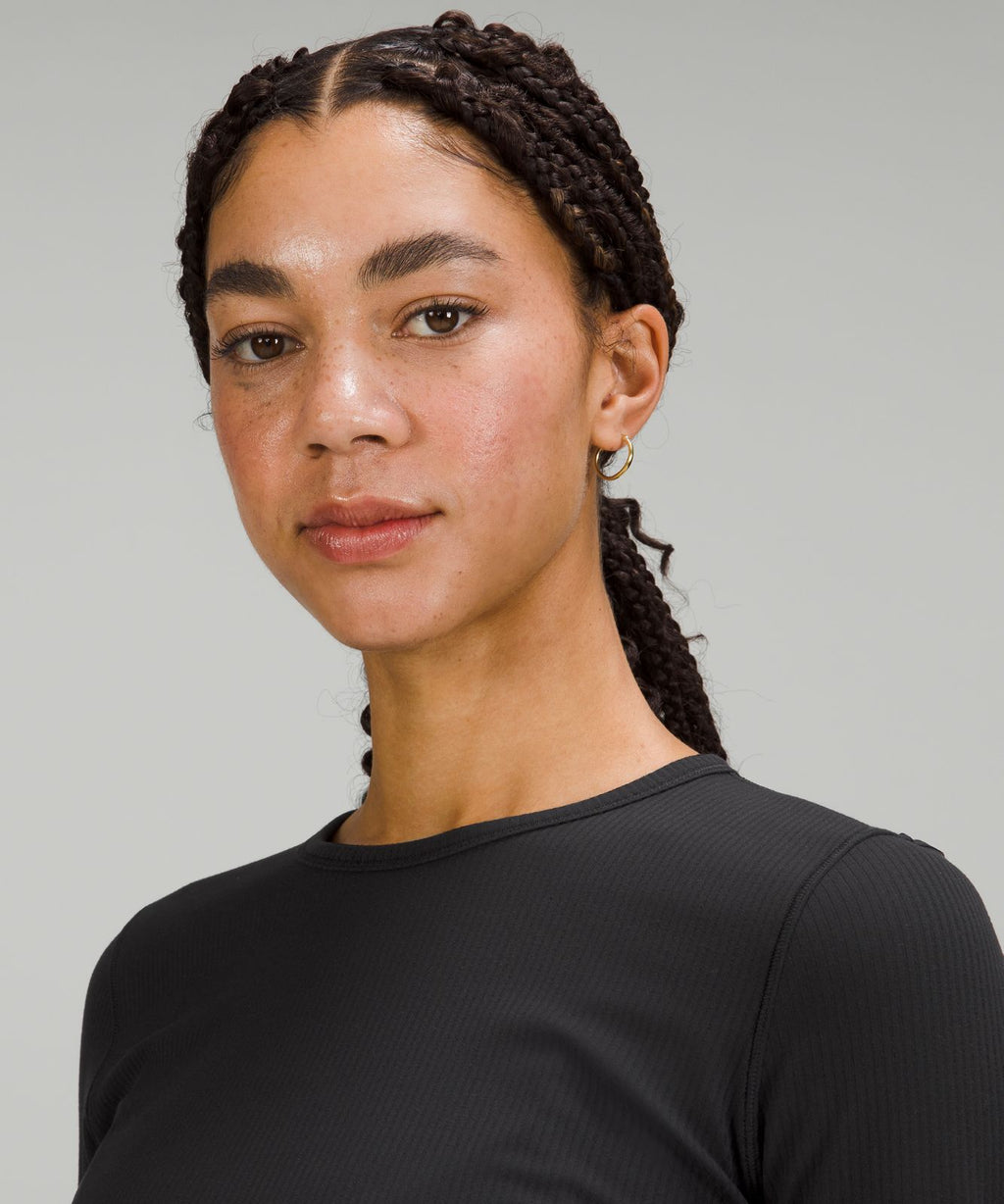 All It Takes Ribbed Nulu Long-Sleeve Shirt Black