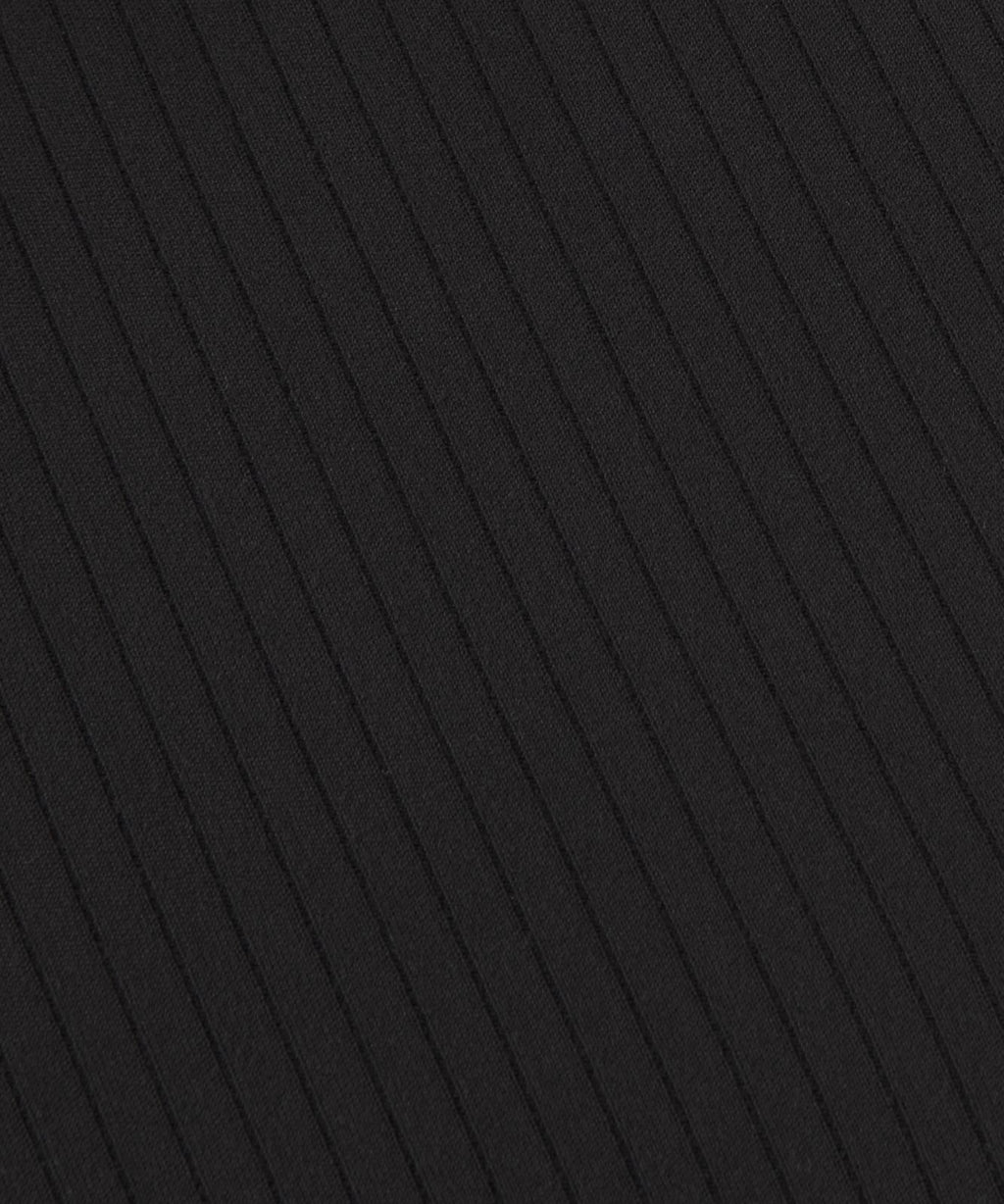 It's Rulu Ribbed Cropped Half Zip Black