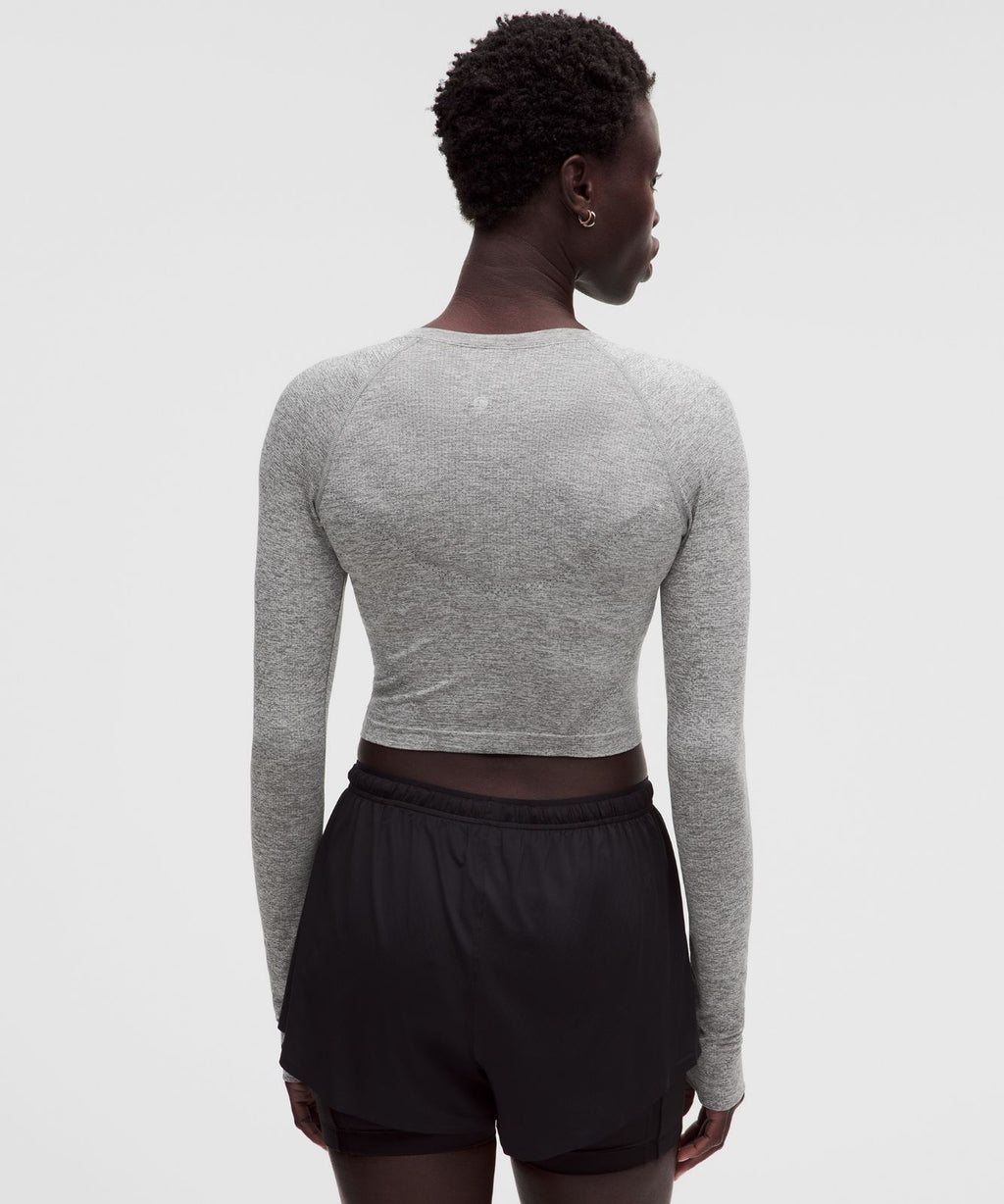 Swiftly Tech Cropped Long-Sleeve Shirt 2.0 Slate/White
