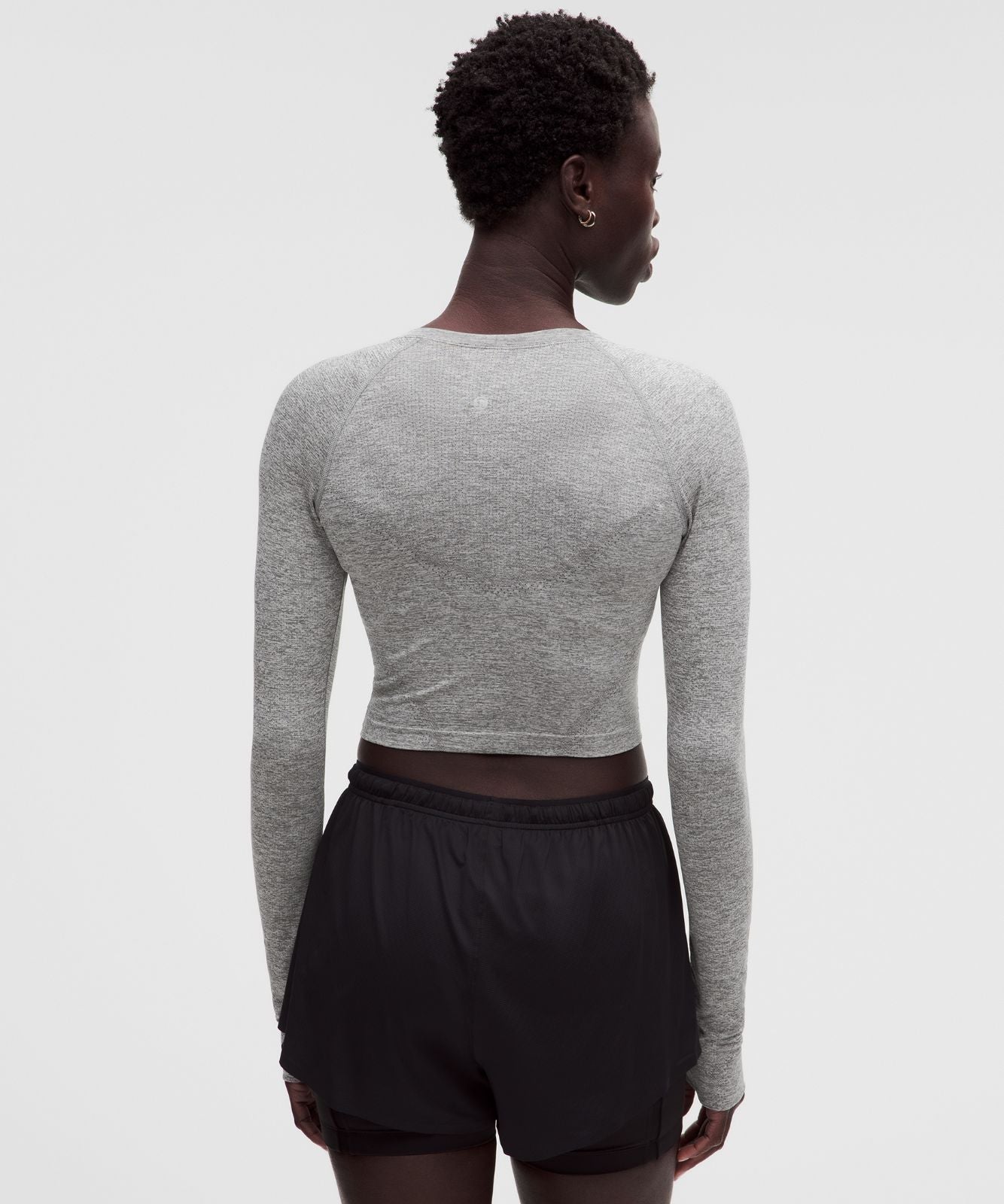 Swiftly Tech Cropped Long-Sleeve Shirt 2.0 Slate/White