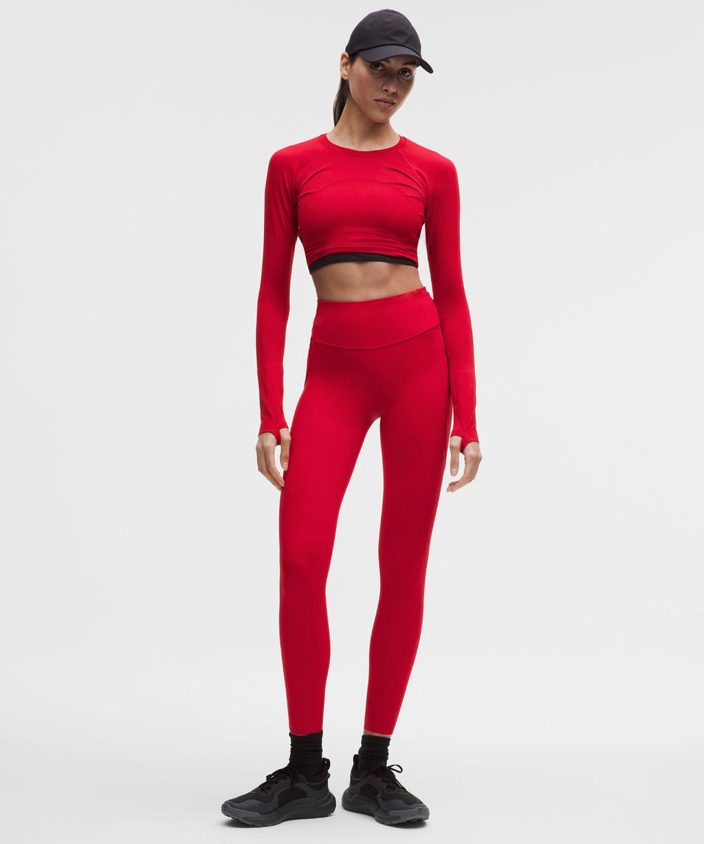 Swiftly Tech Cropped Long-Sleeve Shirt 2.0 Oxford Red/Oxford Red