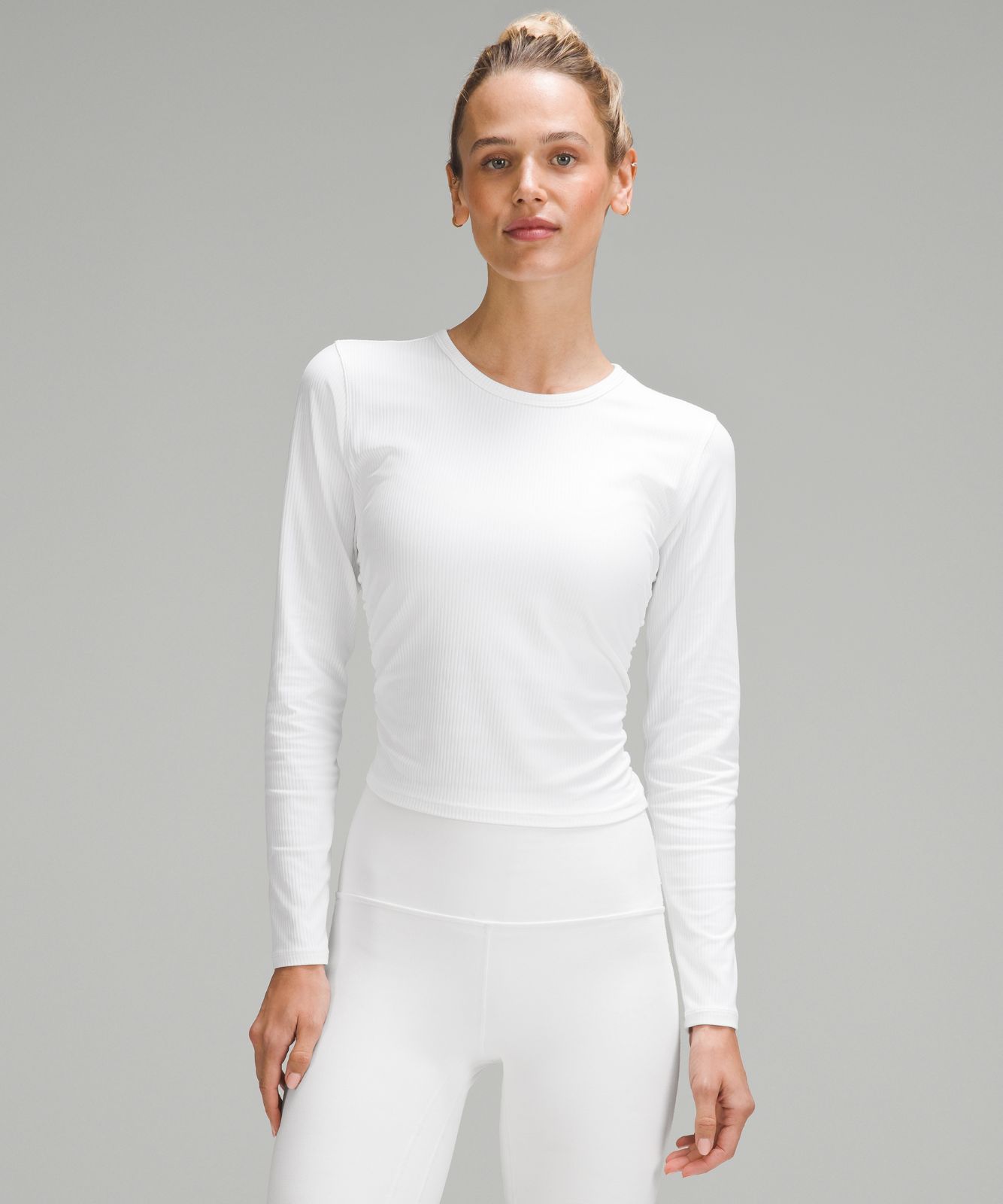 All It Takes Ribbed Nulu Long-Sleeve Shirt White