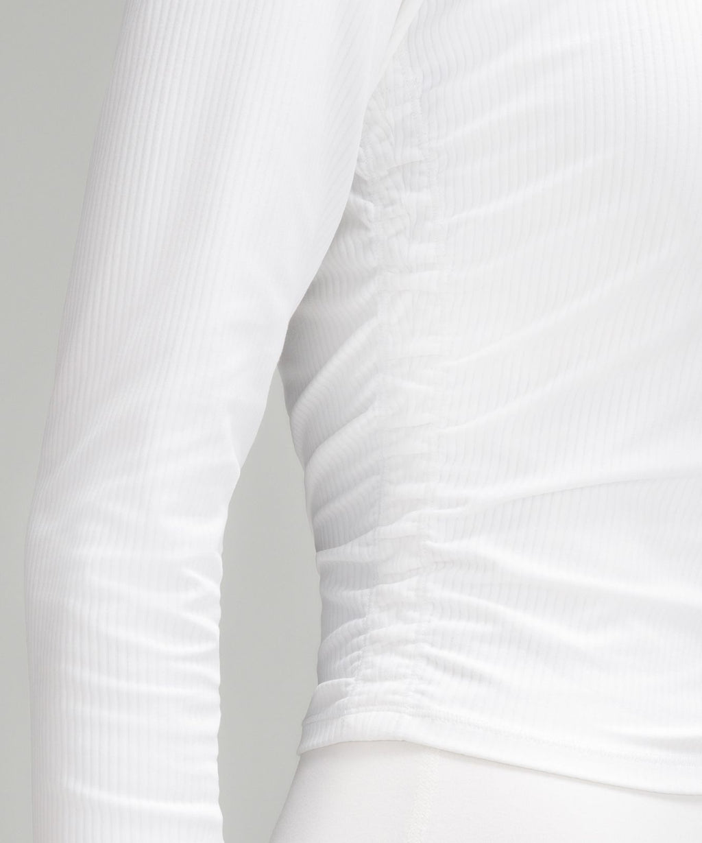All It Takes Ribbed Nulu Long-Sleeve Shirt White