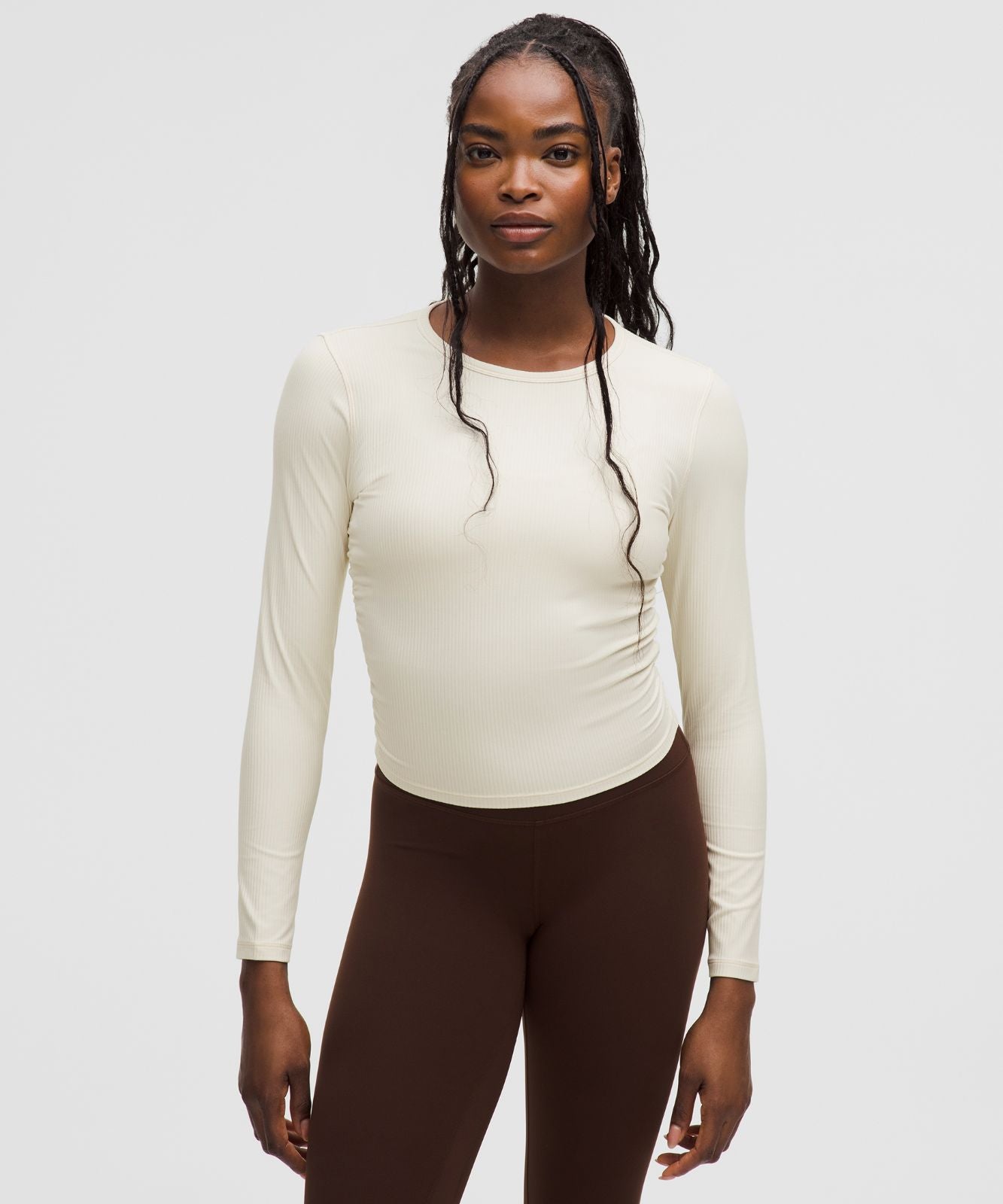 All It Takes Ribbed Nulu Long-Sleeve Shirt Light Ivory