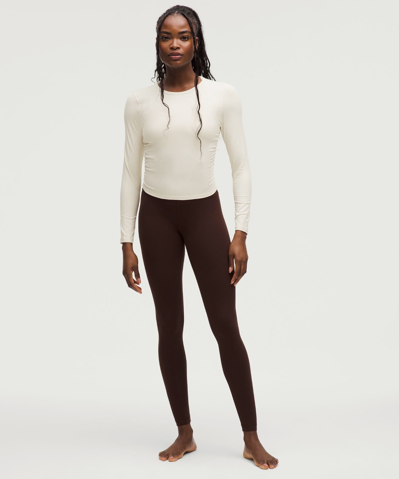 All It Takes Ribbed Nulu Long-Sleeve Shirt Light Ivory