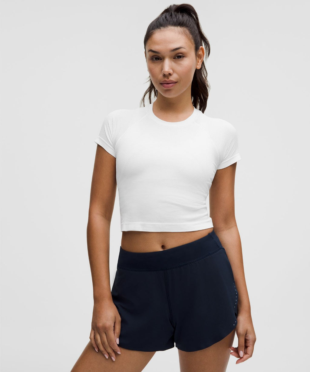 Swiftly Tech Cropped Short-Sleeve Shirt 2.0 White/White