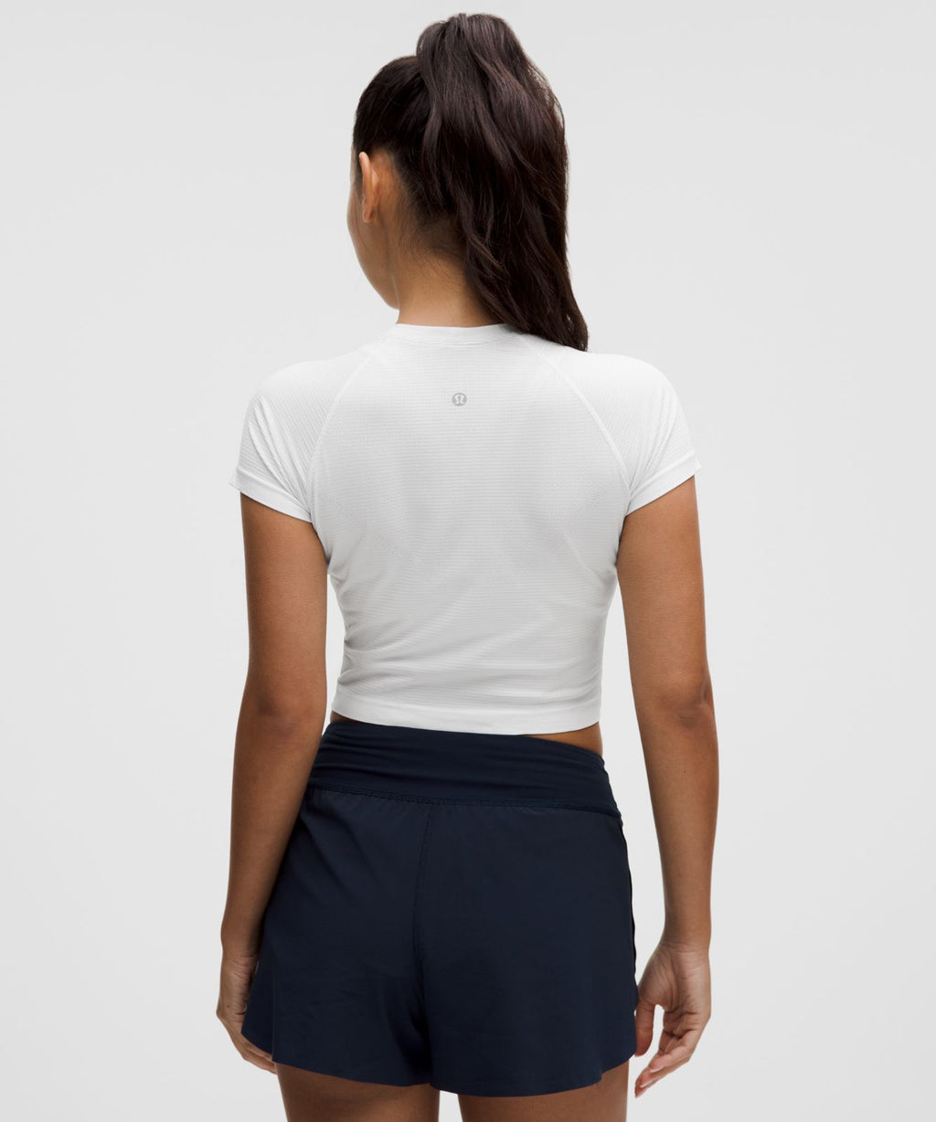 Swiftly Tech Cropped Short-Sleeve Shirt 2.0 White/White